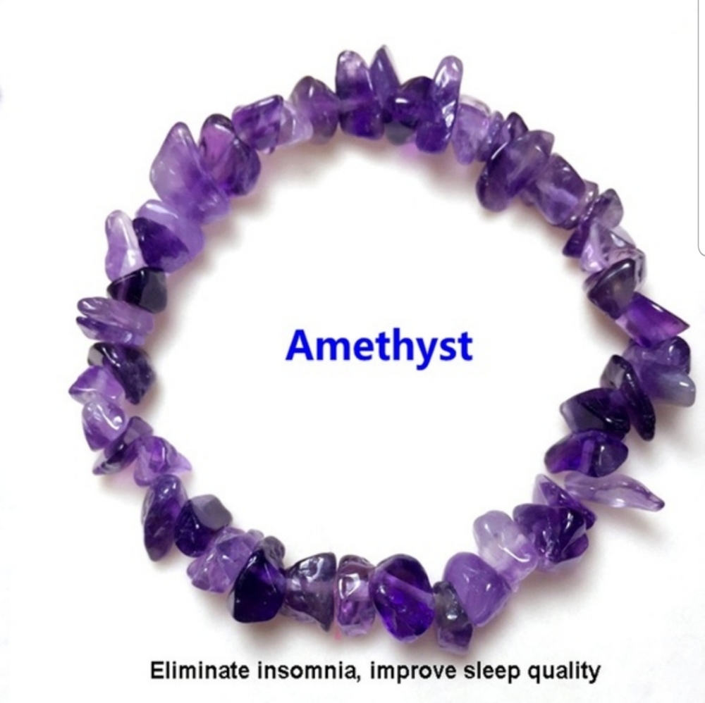 Genuine Amethyst Stretchy Bracelet